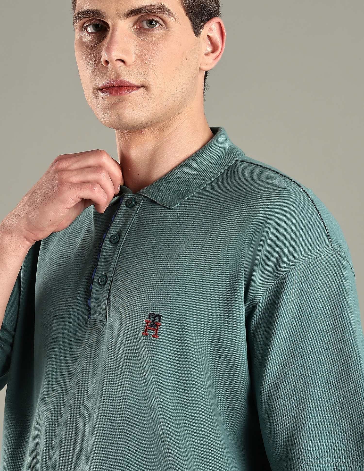 Tommy Hilfiger Solid Regular-Fit Cotton Polo T-Shirt
