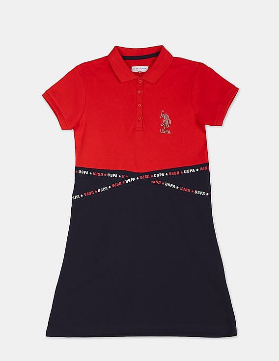 girls red tshirt dress