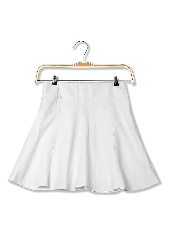 U.S. Polo Assn. Women Cotton-Linen Flared Skirt
