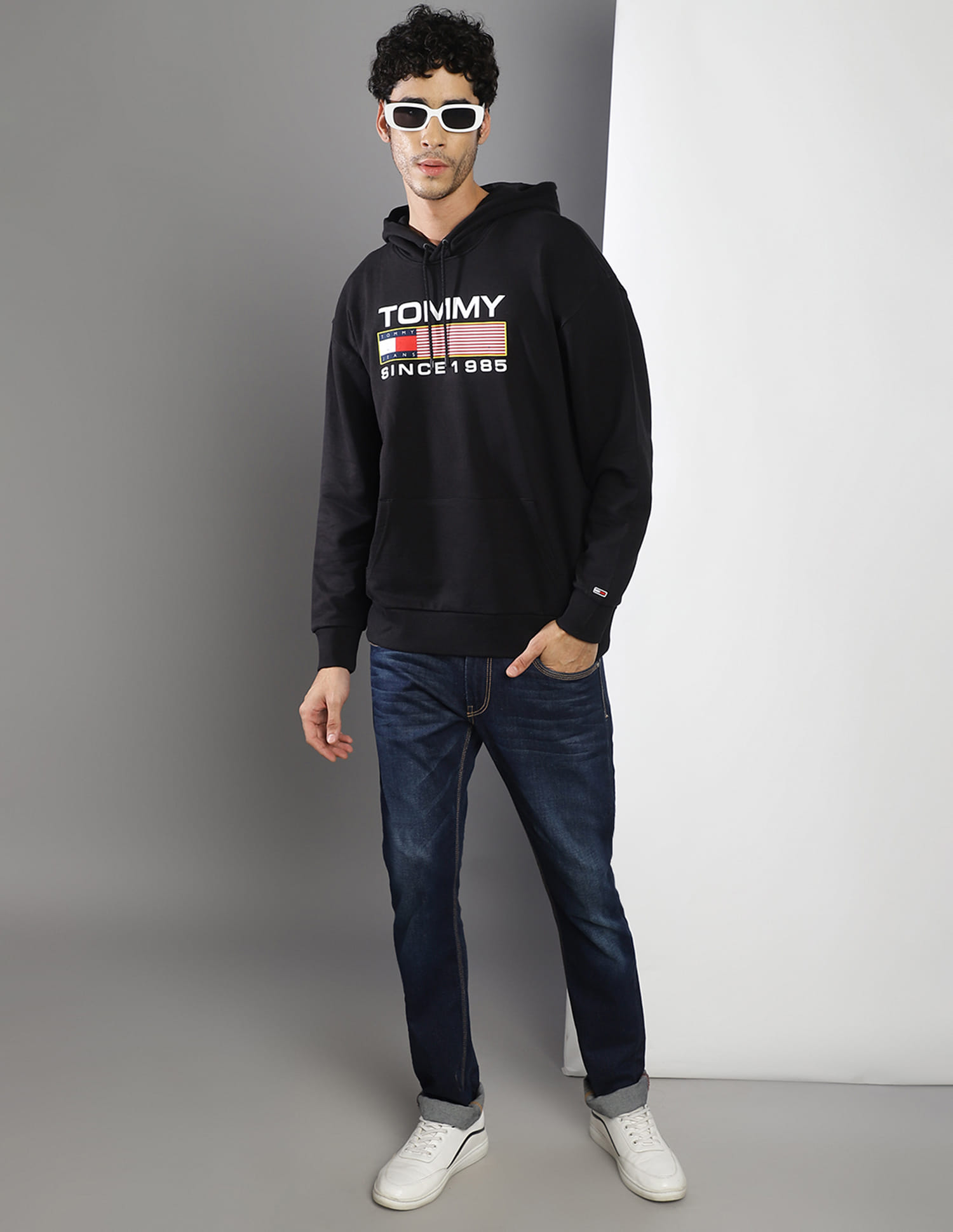 Zip Up Tommy Hilfiger Hoodie Men Black Tommy Jeans Hoodie Black