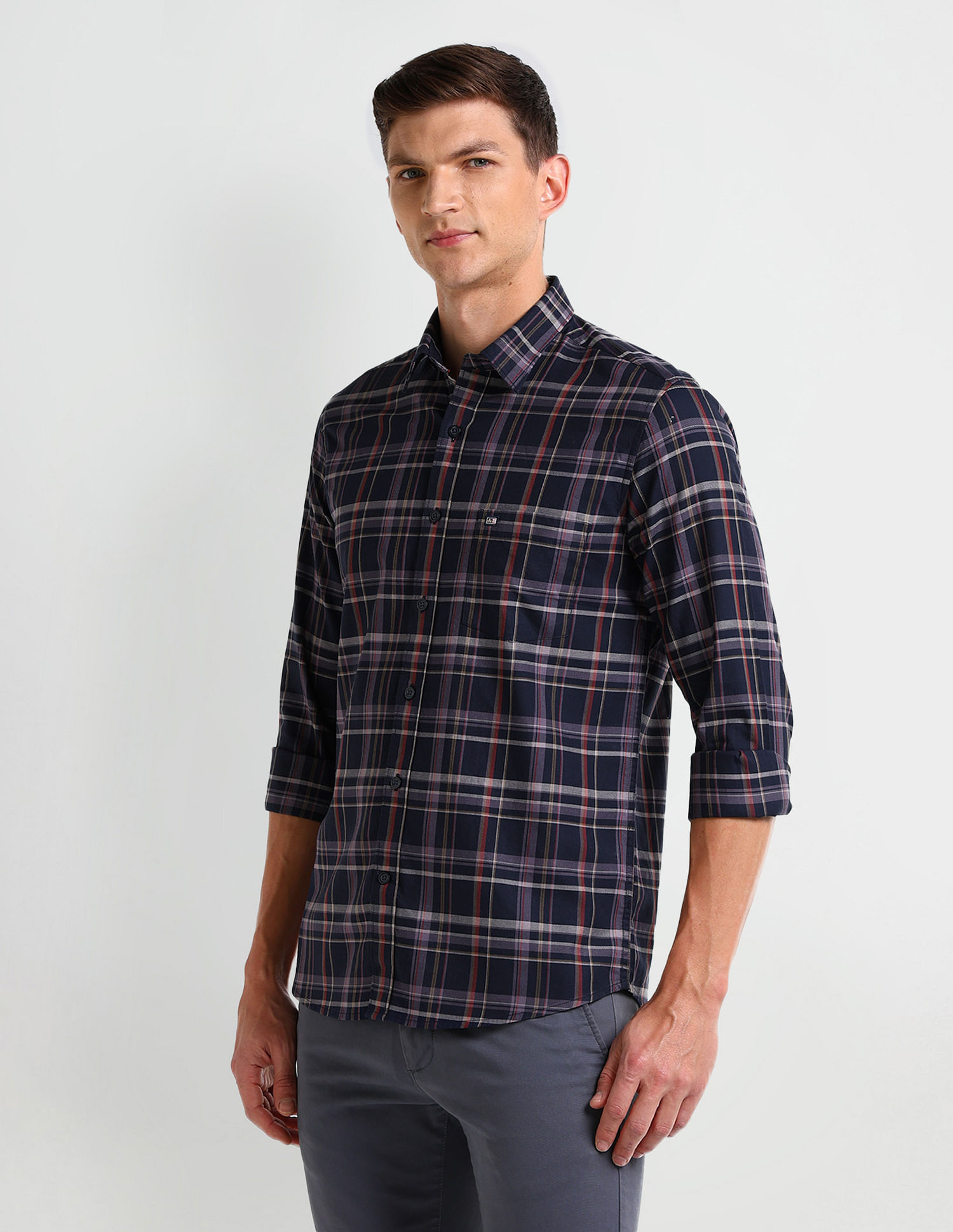 Arrow Sport Tartan Checked Cotton Shirt