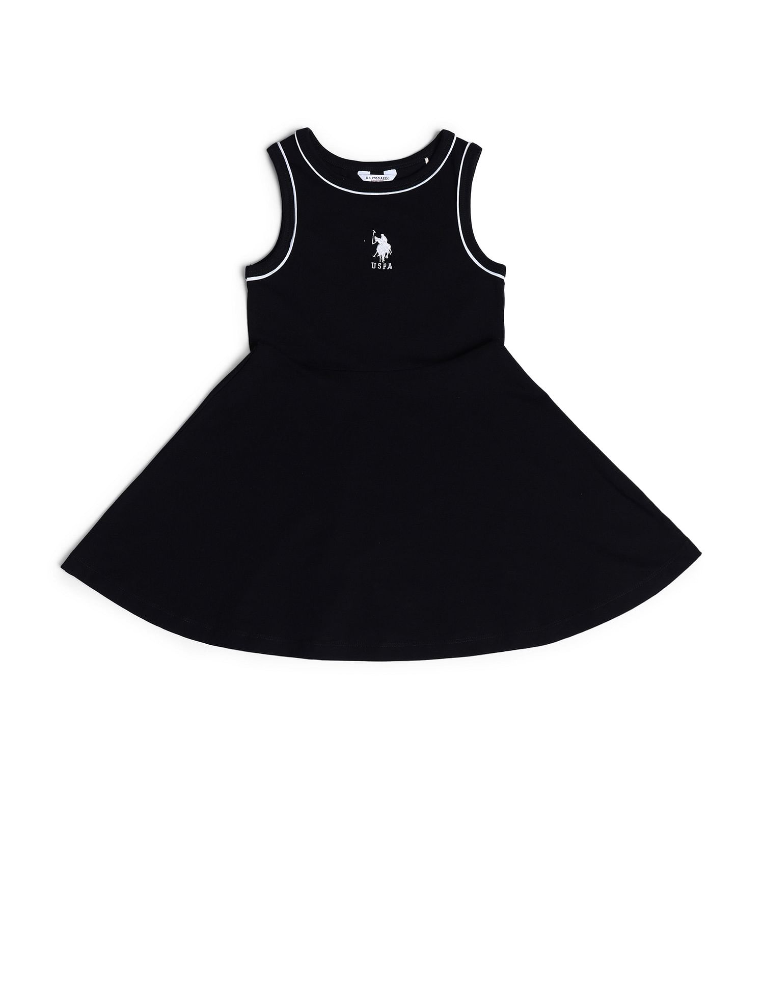 U.S. Polo Assn. Kids Girls Solid A-line Dress