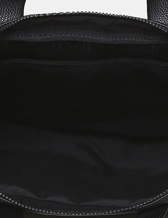 Calvin Klein Men Black Striped Logo Laptop Bag
