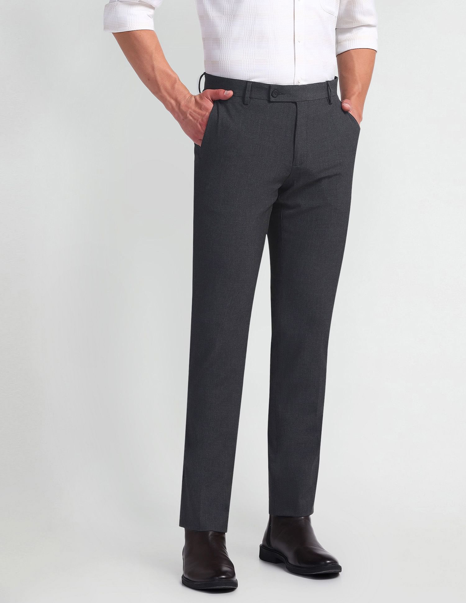 Arrow Mid Rise Tapered Fit Trousers