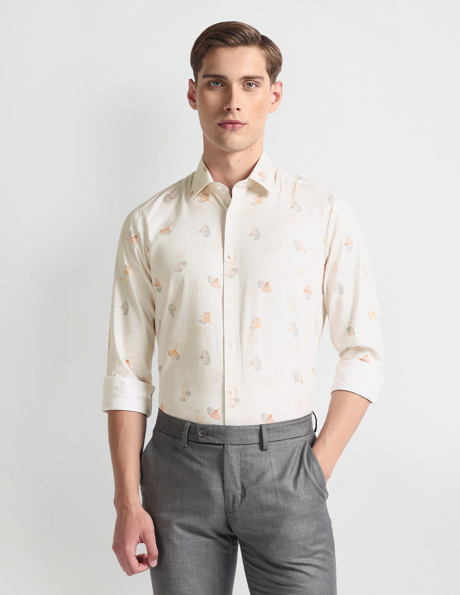Arrow Floral Print Dobby 1851 Shirt