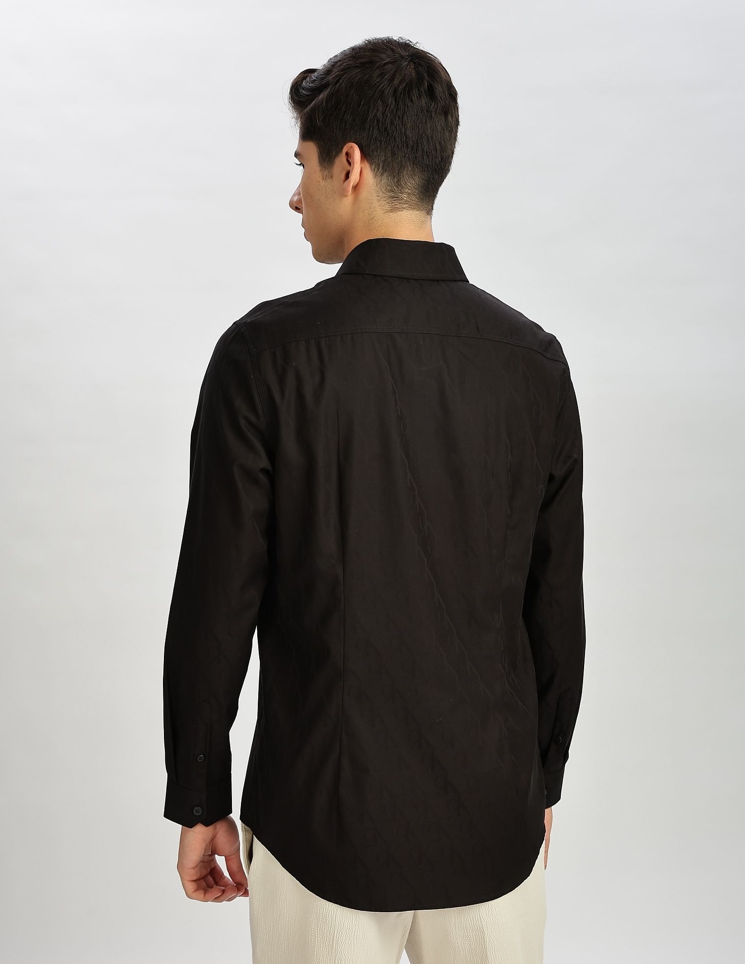 Calvin Klein Jeans Logo Slim Fit Jaquard Woven Shirt