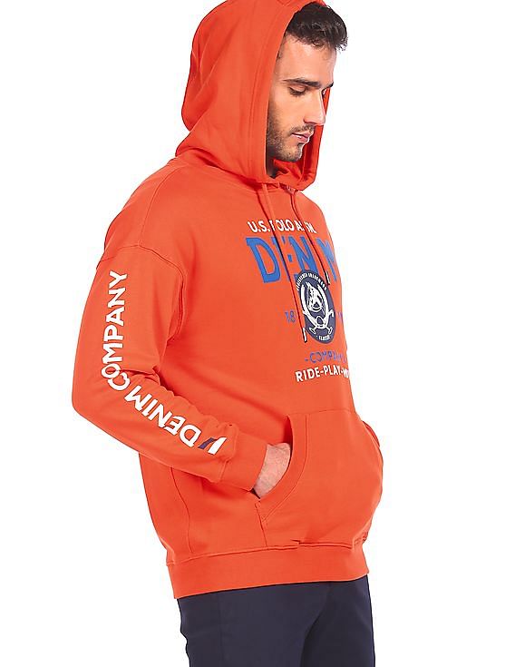 U.S. Polo Assn. Denim Co. Drawstring Hood Brand Print Sweatshirt