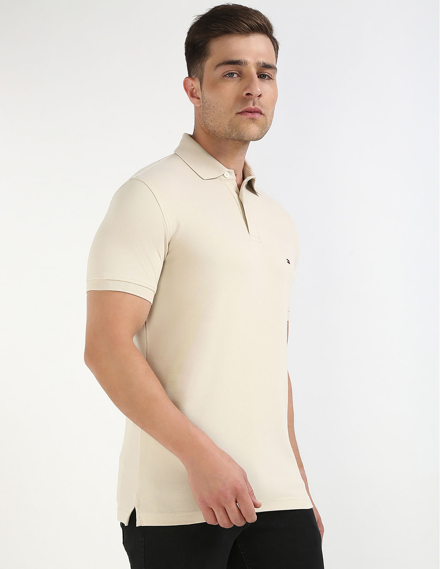 Tommy Hilfiger Solid Slim-Fit Cotton Polo Shirt