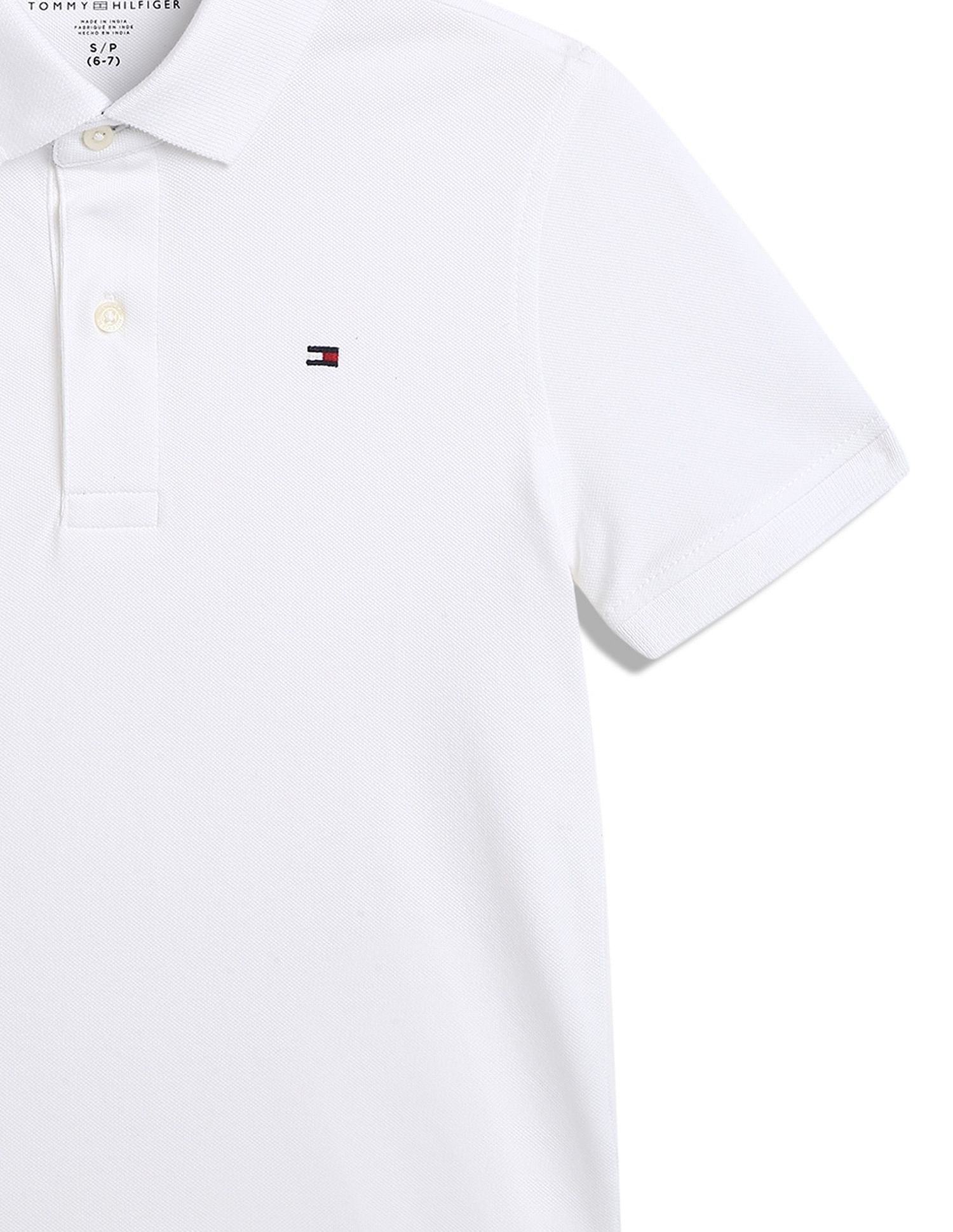 Tommy Hilfiger Kids Boys Solid Regular-Fit Cotton Polo T-Shirt