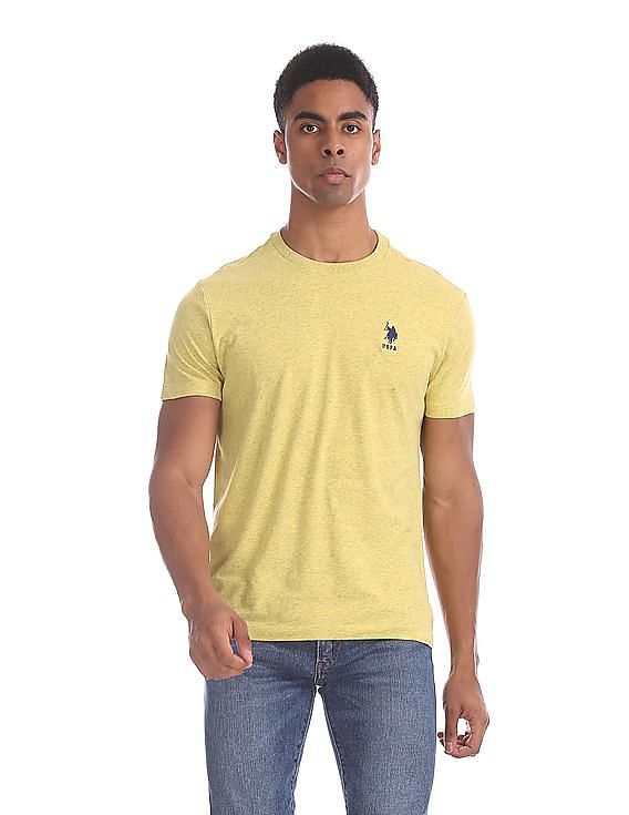 U.S. Polo Assn. Yellow Crew Neck Heathered T-Shirt