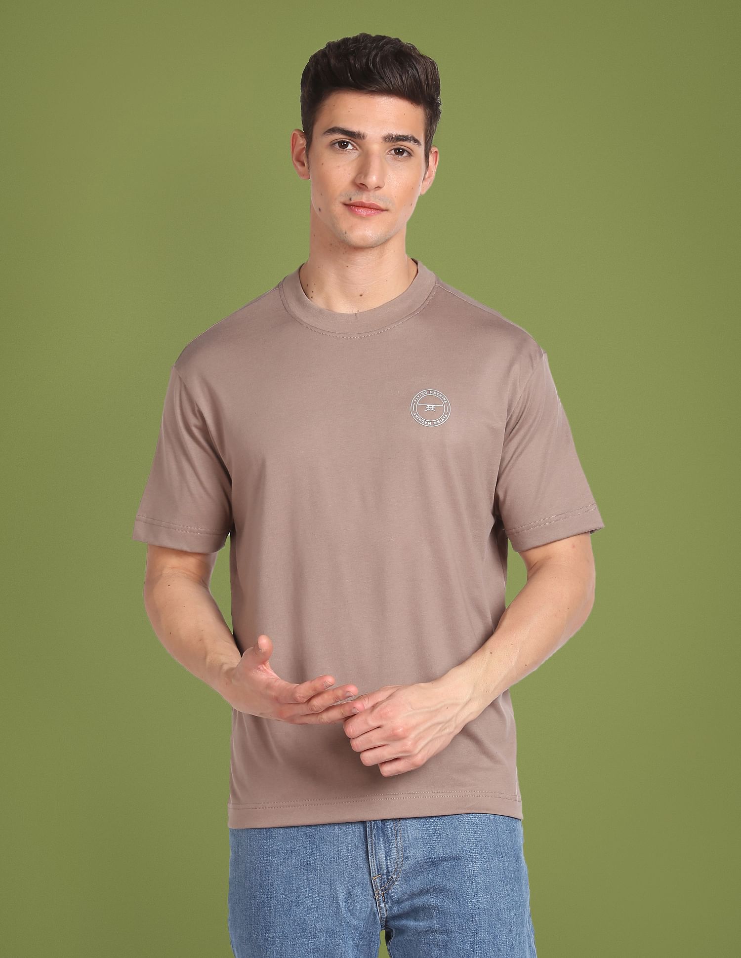 Flying Machine Solid Oversized T-Shirt