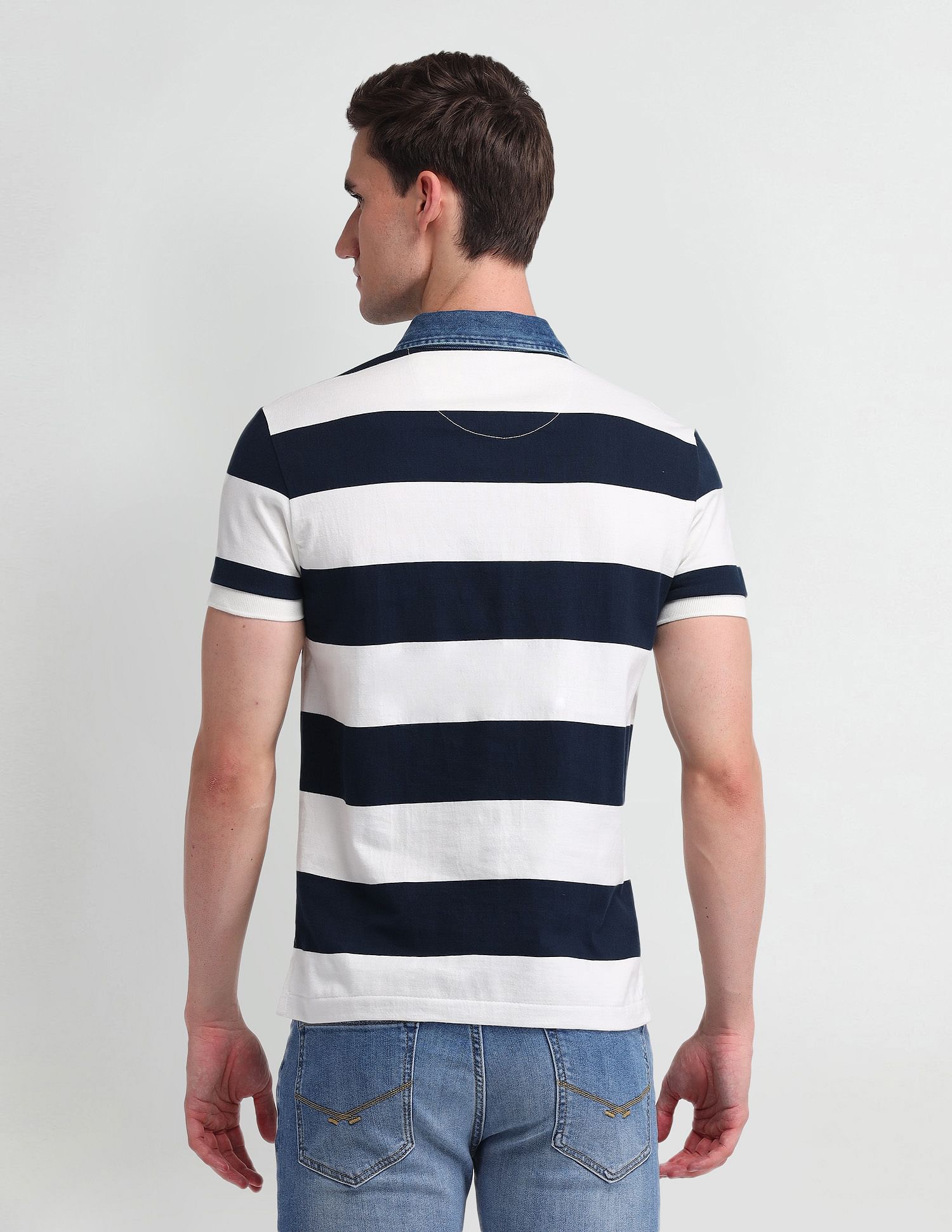U.S. Polo Assn. Denim Co. Horizontal Striped Slim Fit Polo Shirt