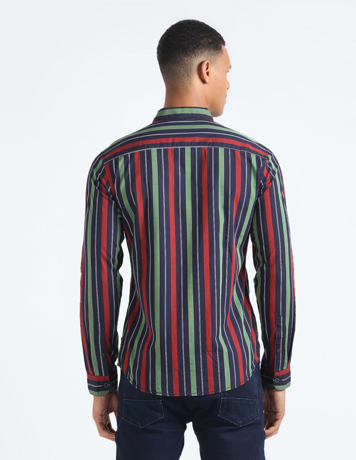 Flying Machine Vertical Stripe Slim Shirt
