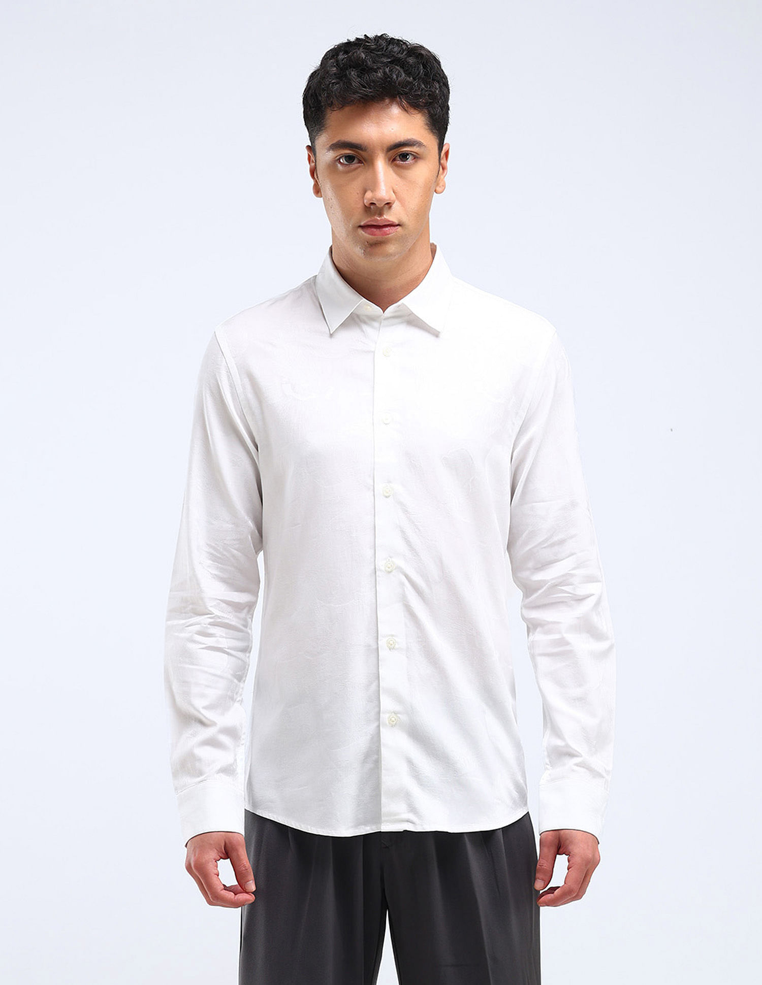 Flying Machine Slim Fit Jacquard Shirt