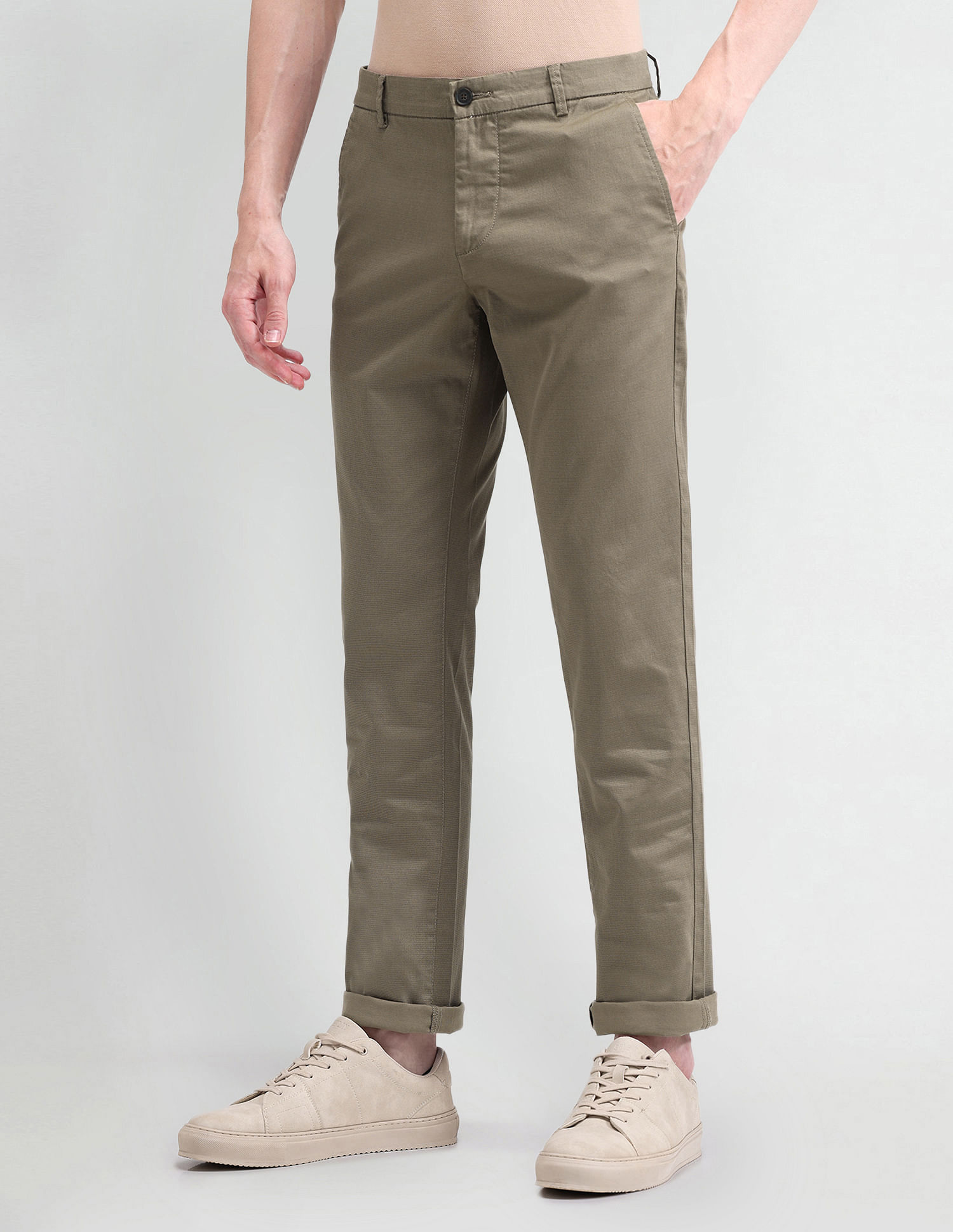 Arrow Sport Slim Fit Solid Trousers