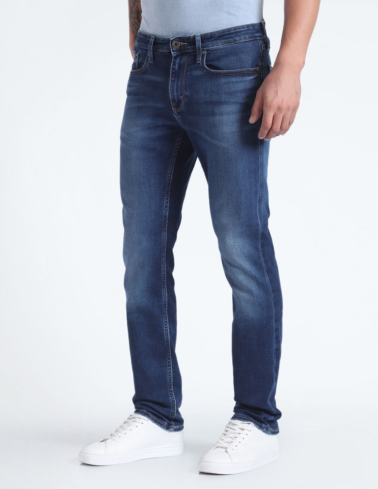 Flying Machine Freddie Slim Straight Stone Wash Jeans