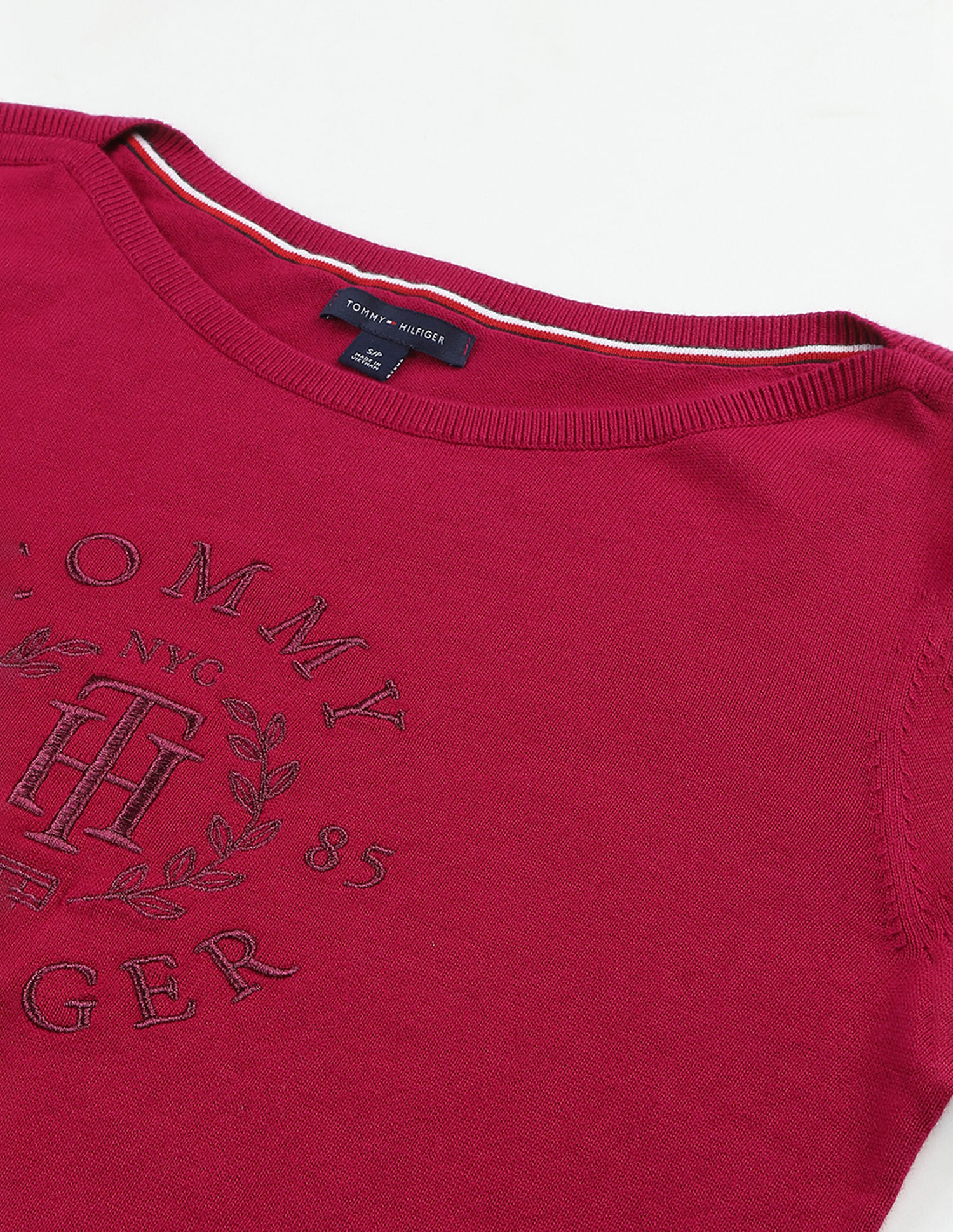 Tommy Hilfiger Boat Neck Tonal Cotton Sweatshirt