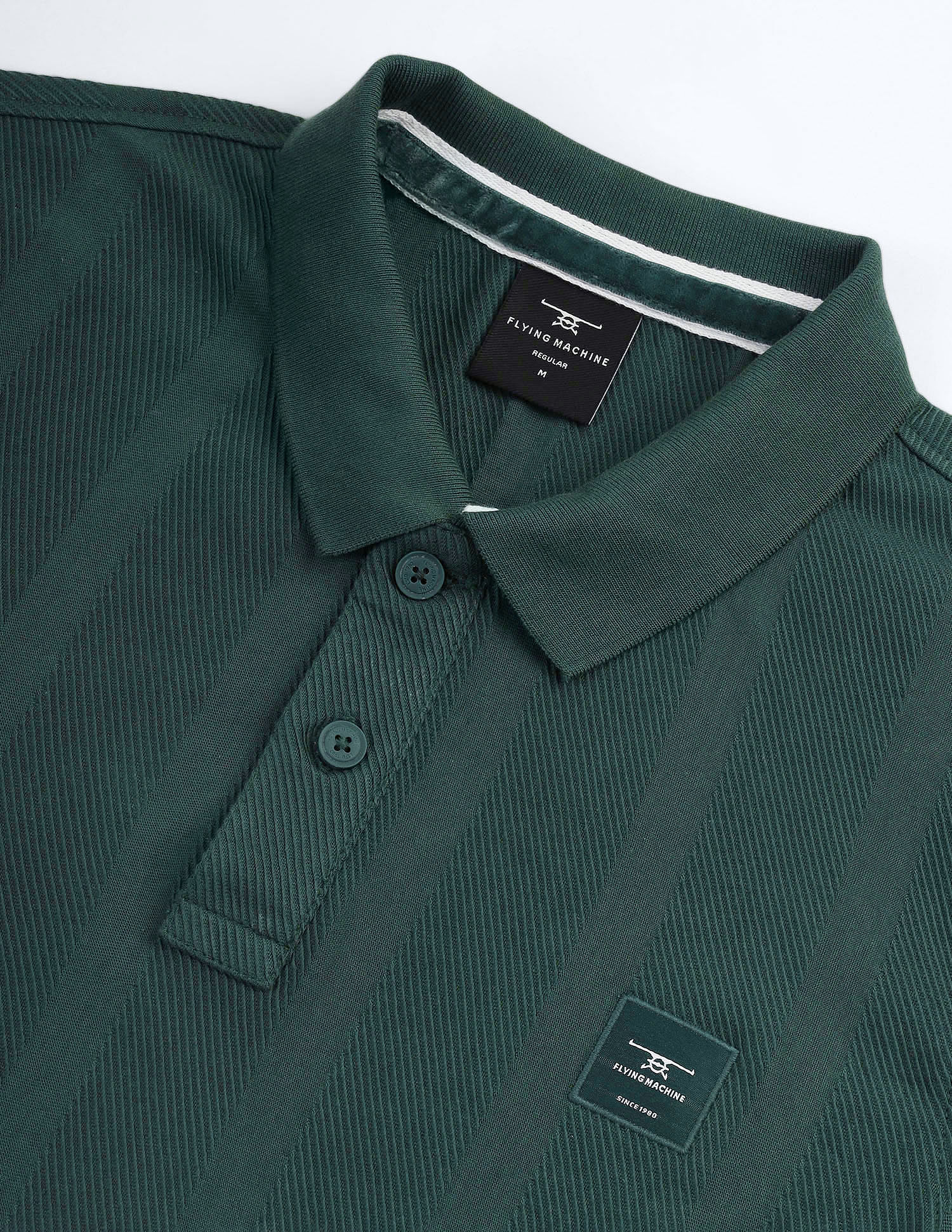 Flying Machine Vertical Stripe Patterned Knit Polo Shirt