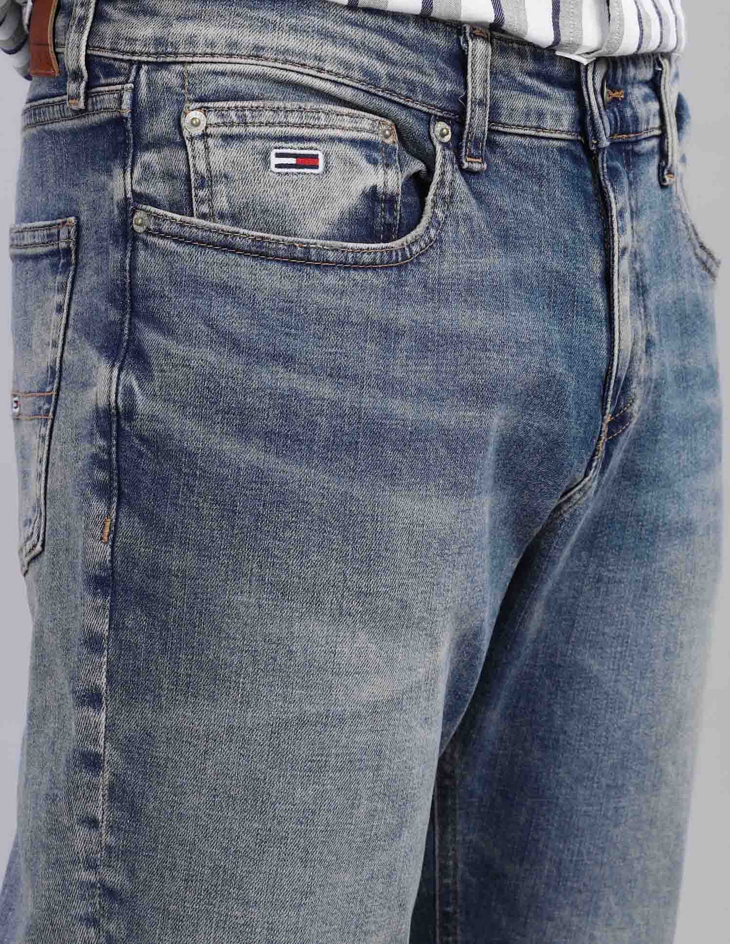 Tommy Hilfiger Mid-Wash Slim-Fit Mid Rise Jeans