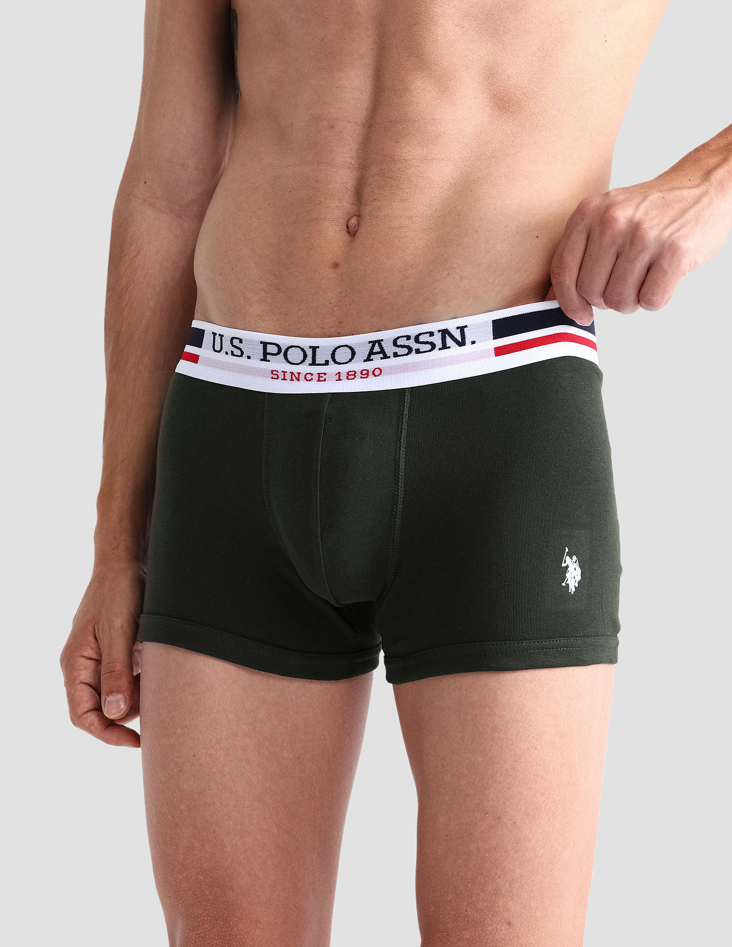 USPA Innerwear Mid Rise Cotton I641 Trunks - Pack Of 2