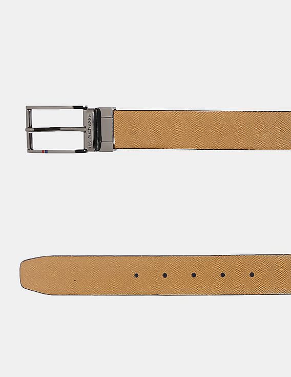 U.S. Polo Assn. Navy And Tan Textured Reversible Belt