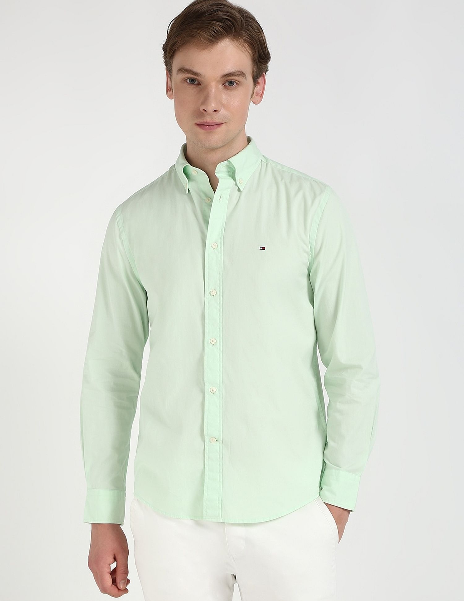 Tommy Hilfiger Solid Regular-Fit Poplin Woven Shirt