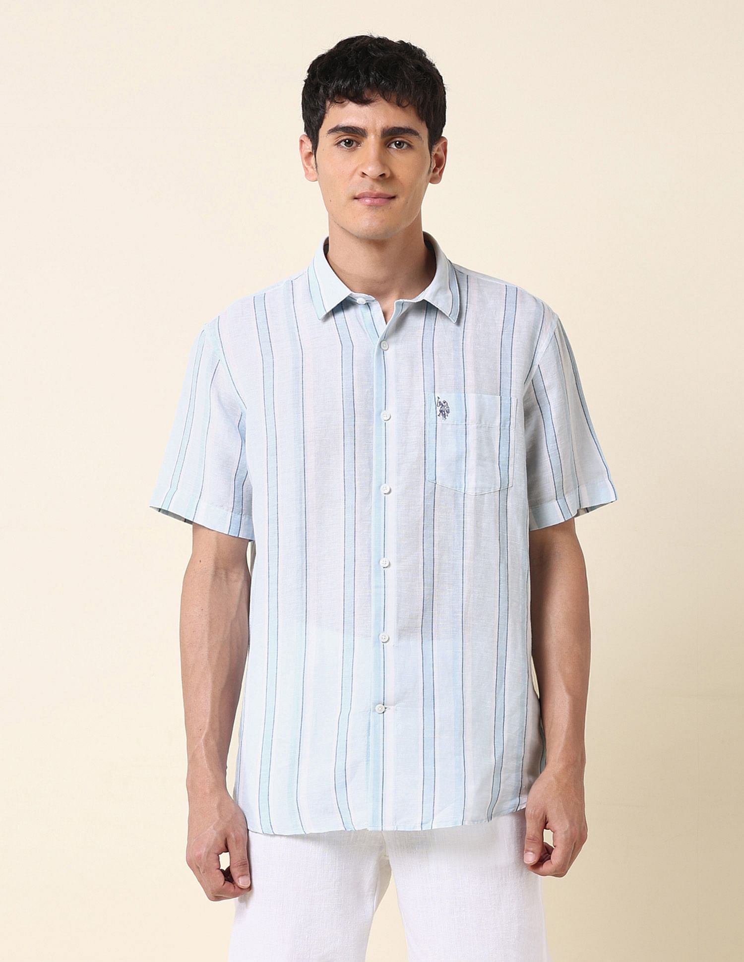 U.S. Polo Assn. Tailored Fit Vertical Striped Shirt