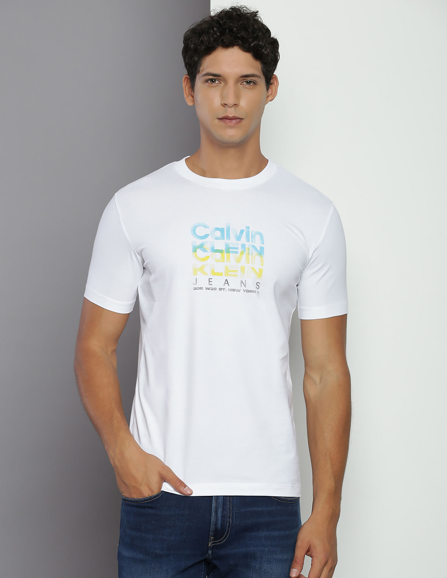 Calvin Klein Crew Neck Repeat Logo T-Shirt