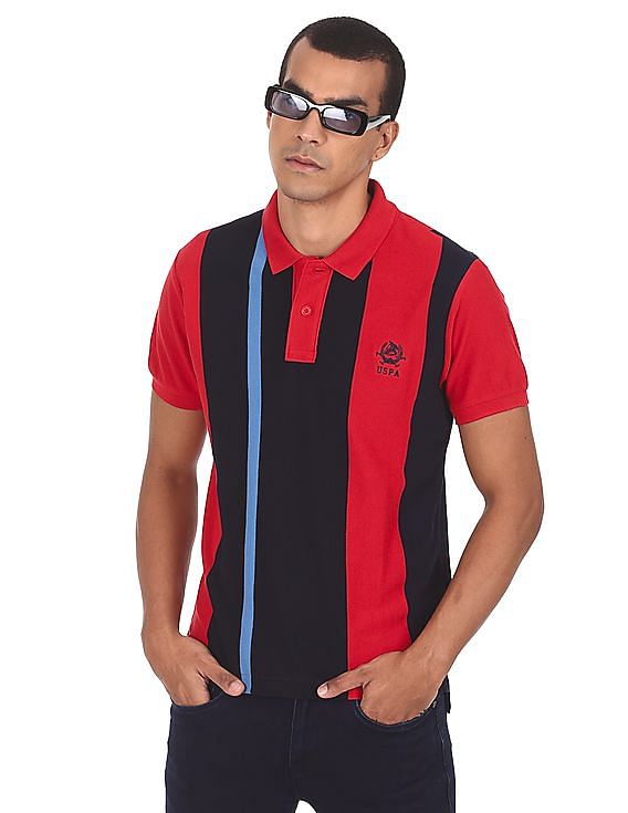 U.S. Polo Assn. Navy Blue Striped Polo T-shirt at Rs 1699/piece | Pique T  Shirt in Chennai | ID: 20115697697