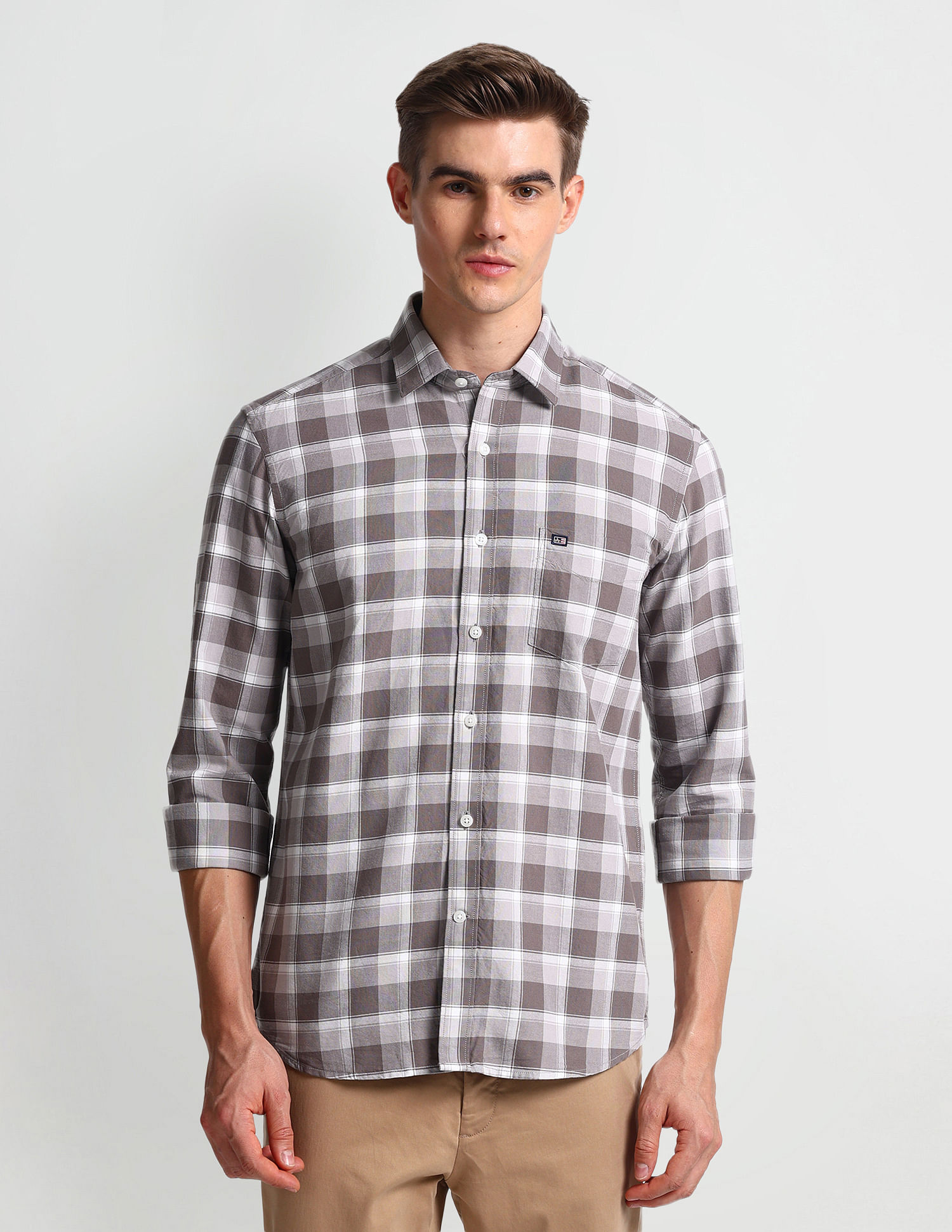 Arrow Sports Tartan Check Oxford Shirt
