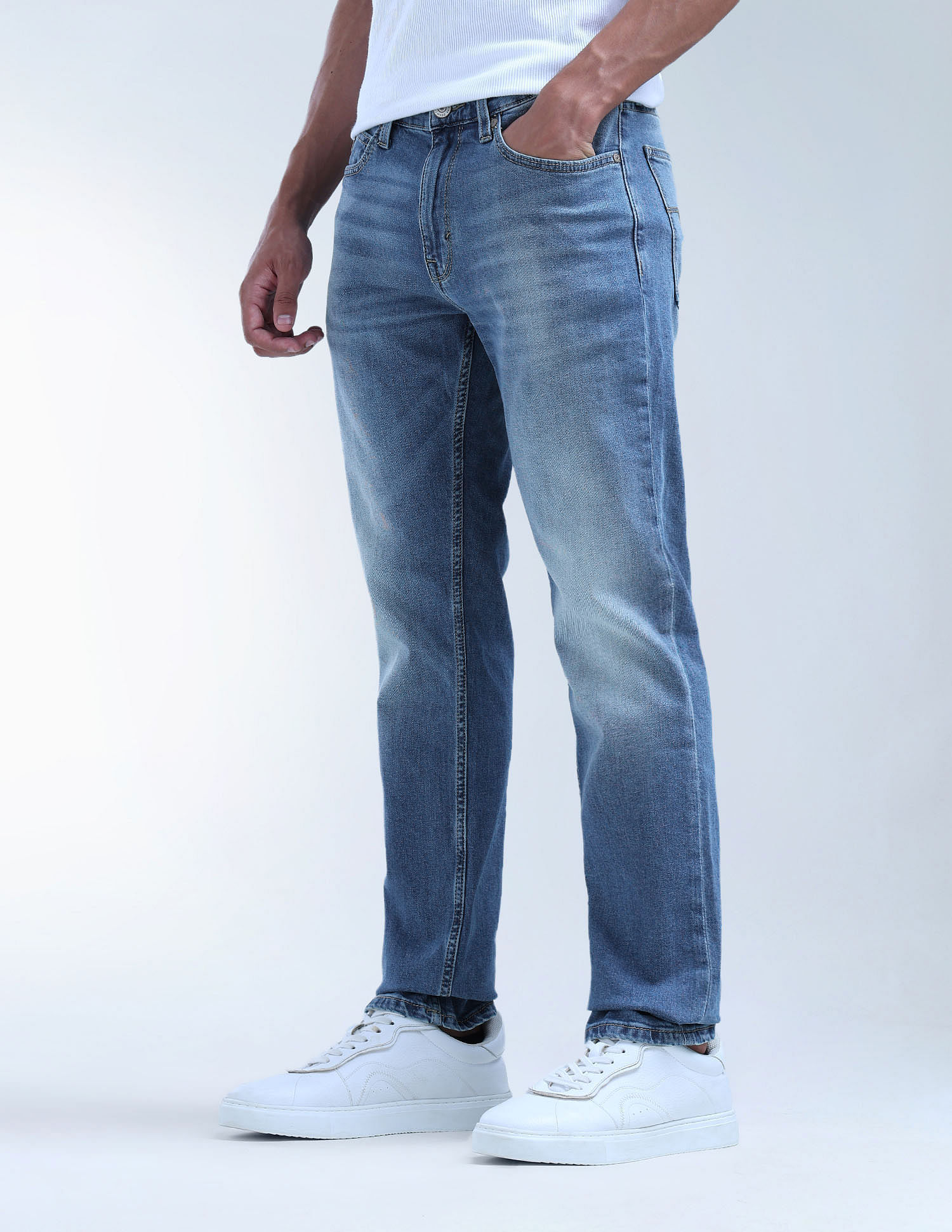 Flying Machine Freddie Slim Straight Fit Authentic Signature Jeans