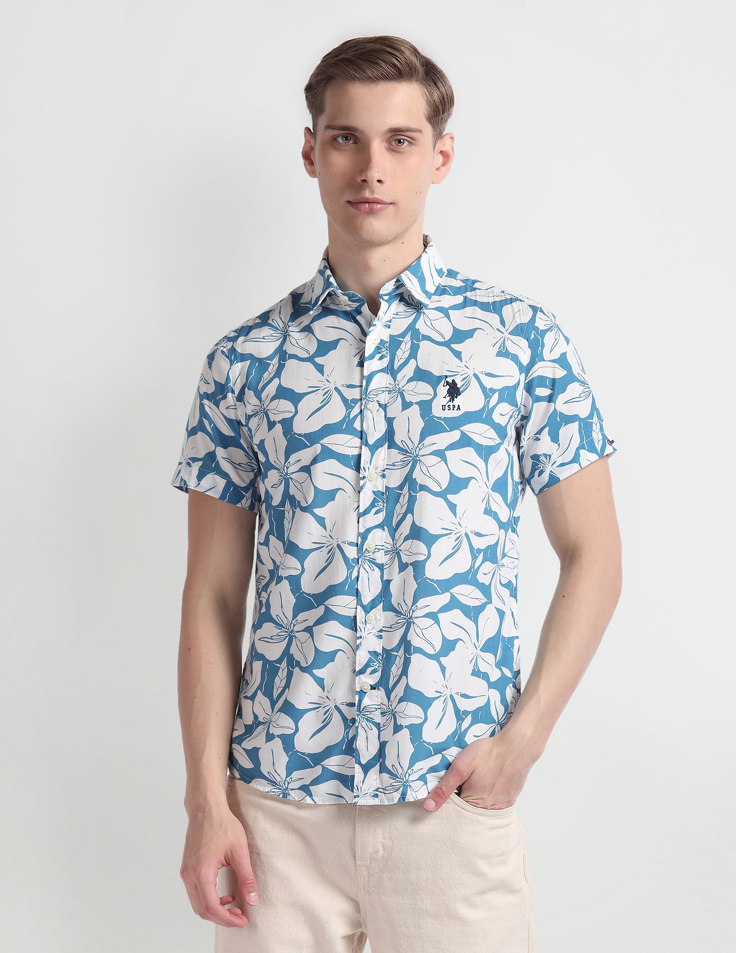 U.S. Polo Assn. Denim Co. Floral Print Cotton Shirt