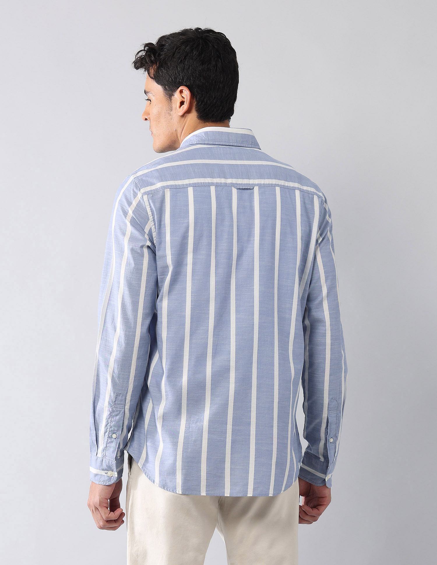 U.S. Polo Assn. Denim Co. Vertical Striped Dobby Regular Fit Shirt