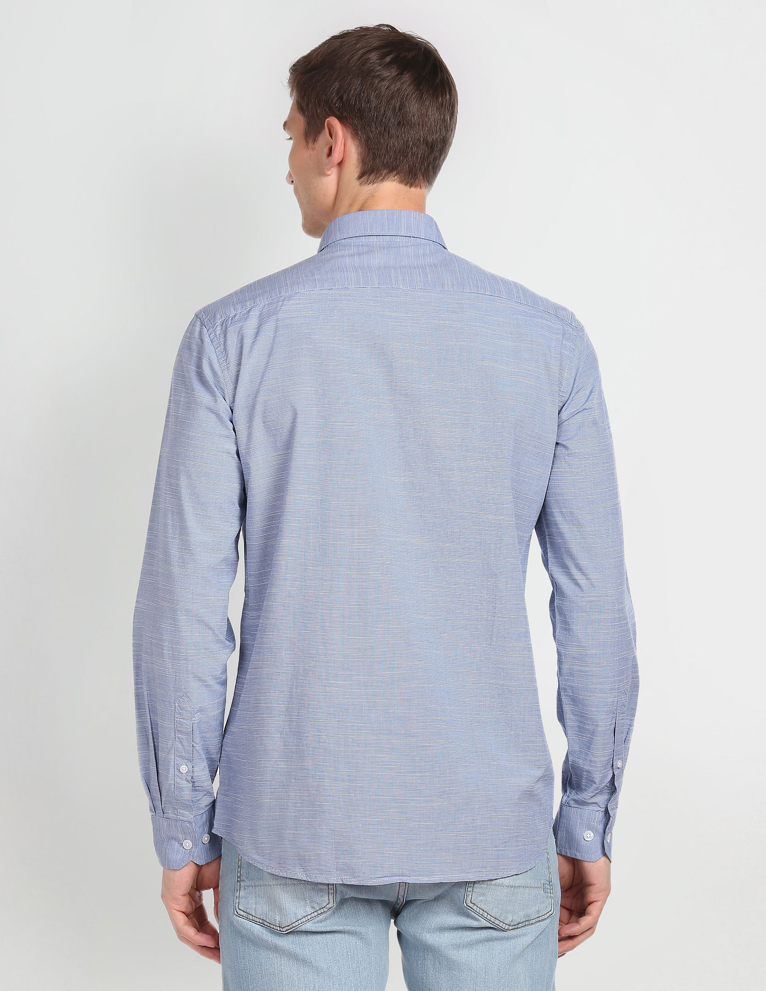 Arrow Sports Horizontal Stripe Slim Fit Shirt