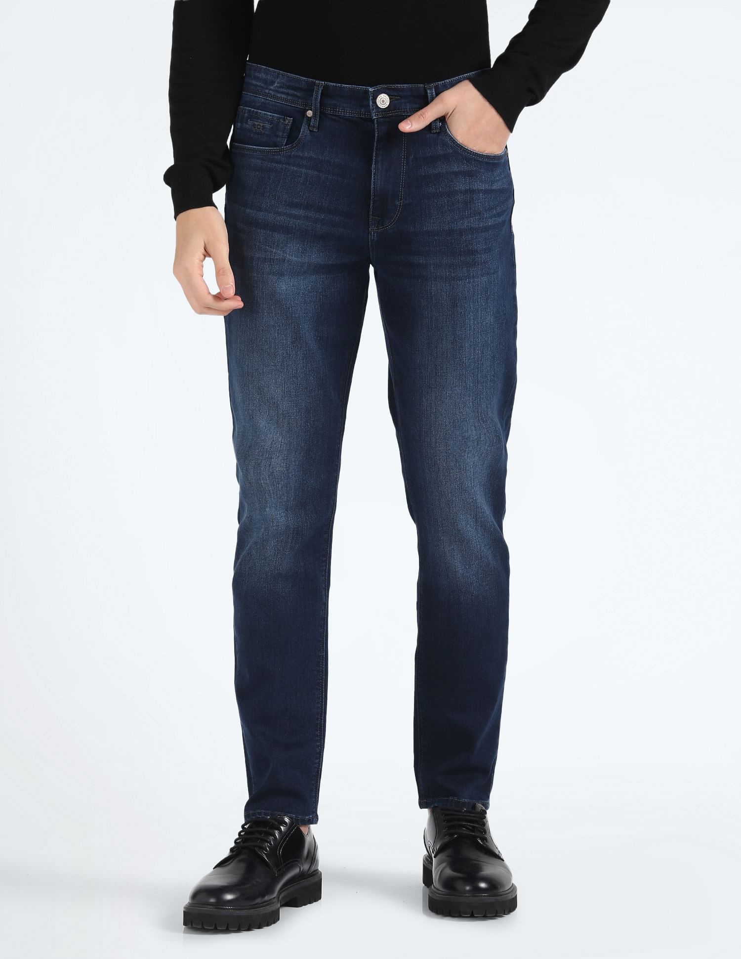 Flying Machine Slash Slim Tapered Fit Jeans