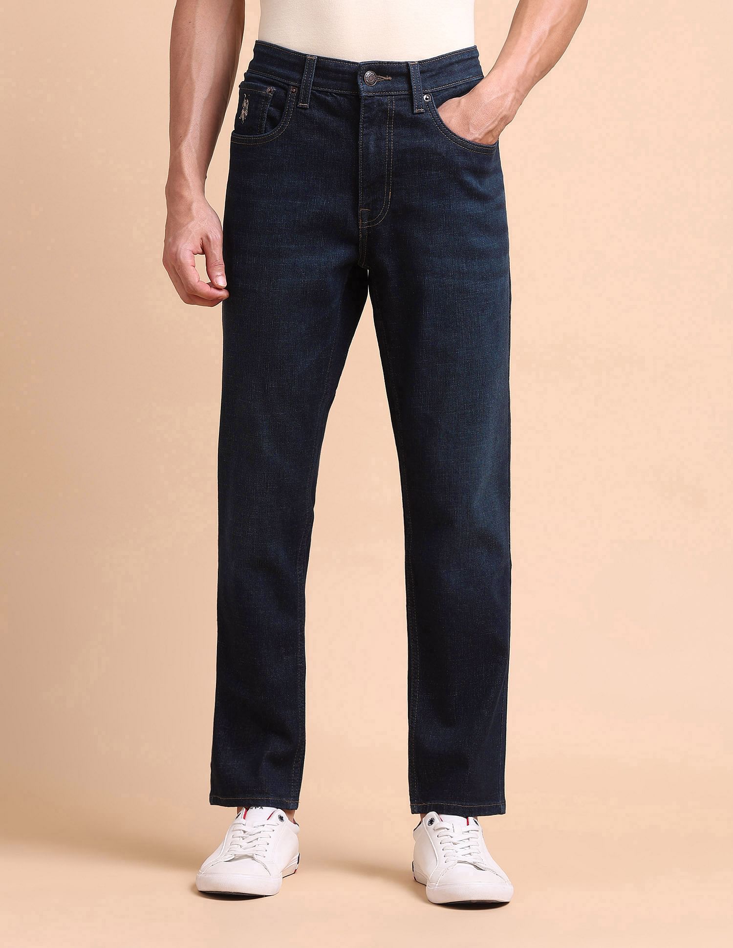U.S. Polo Assn. Denim Co. Cole Comfort Cropped Fit Blue Jeans