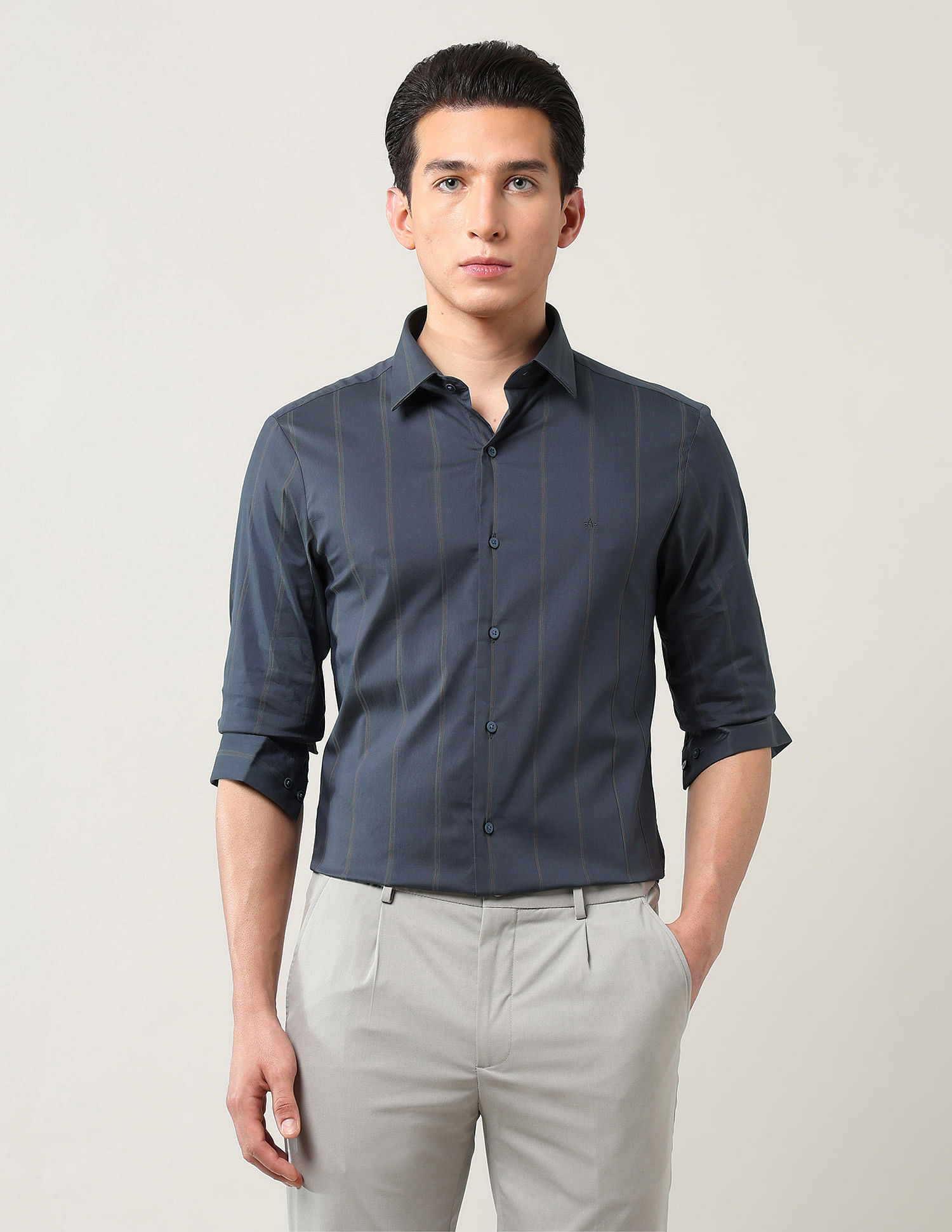 Arrow Newyork Brooklyn Ultra Slim Fit Vertical Striped Shirt