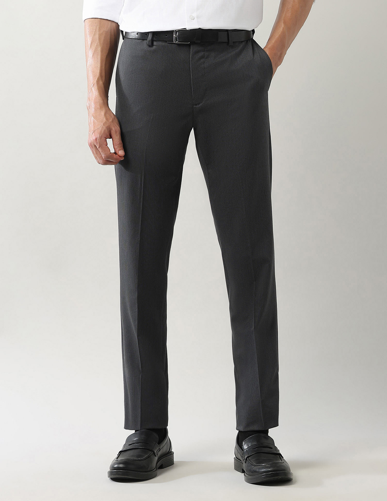 Arrow Solid Autoflex Dobby Trousers