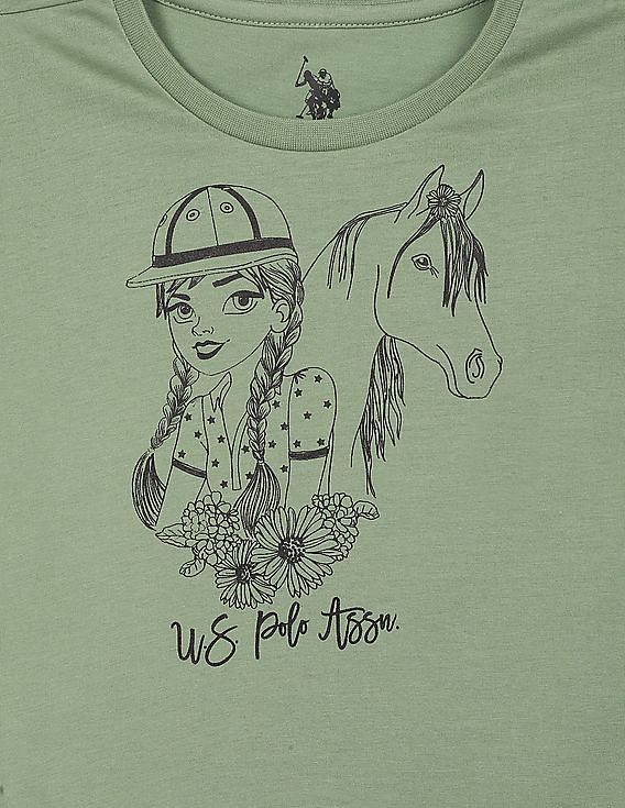 U.S. Polo Assn. Kids Round Neck Graphic Print T-Shirt