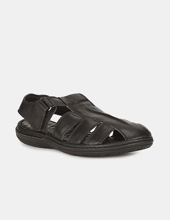 Mens black 2024 closed toe sandals