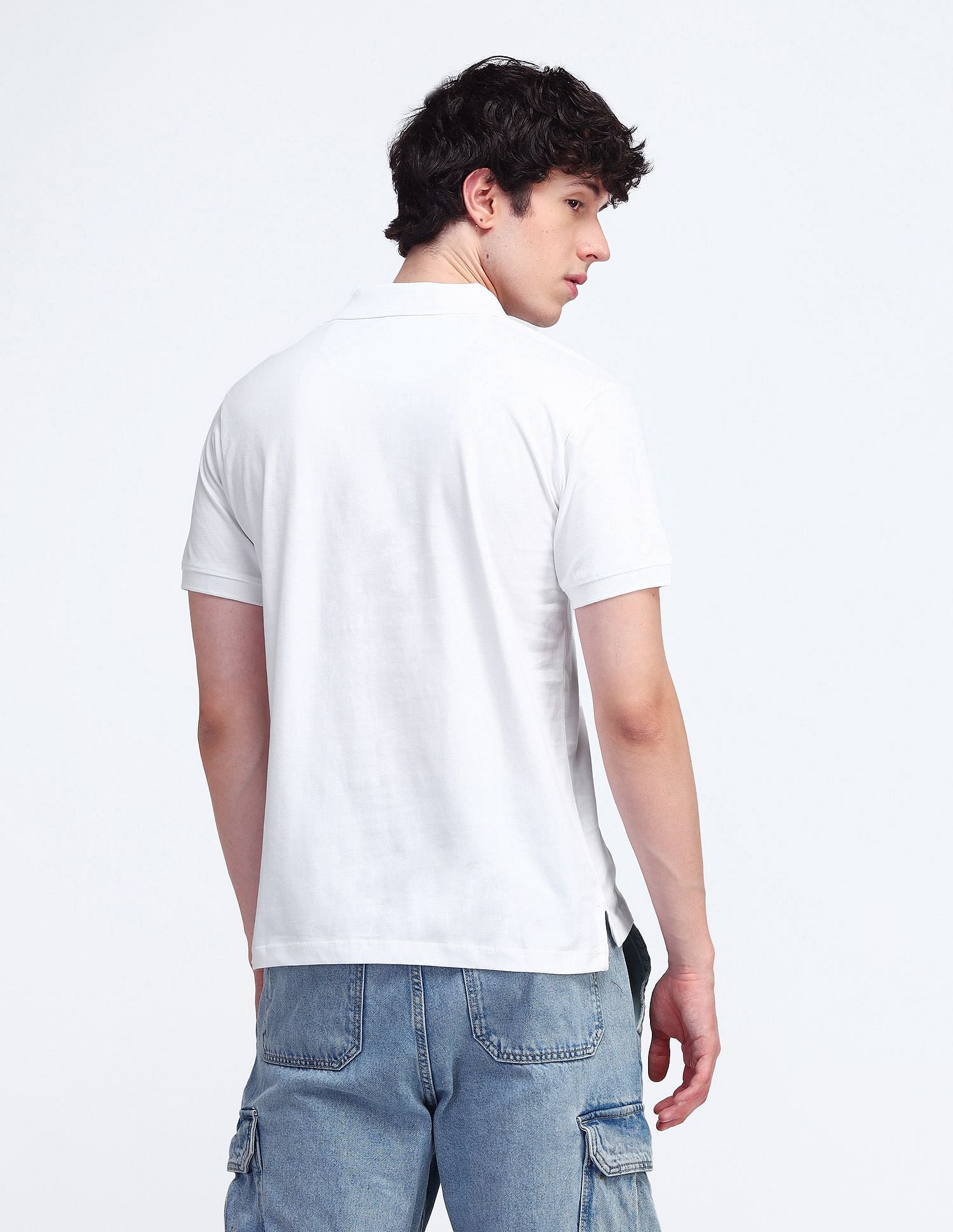 Flying Machine Textured Cotton Polo Shirt