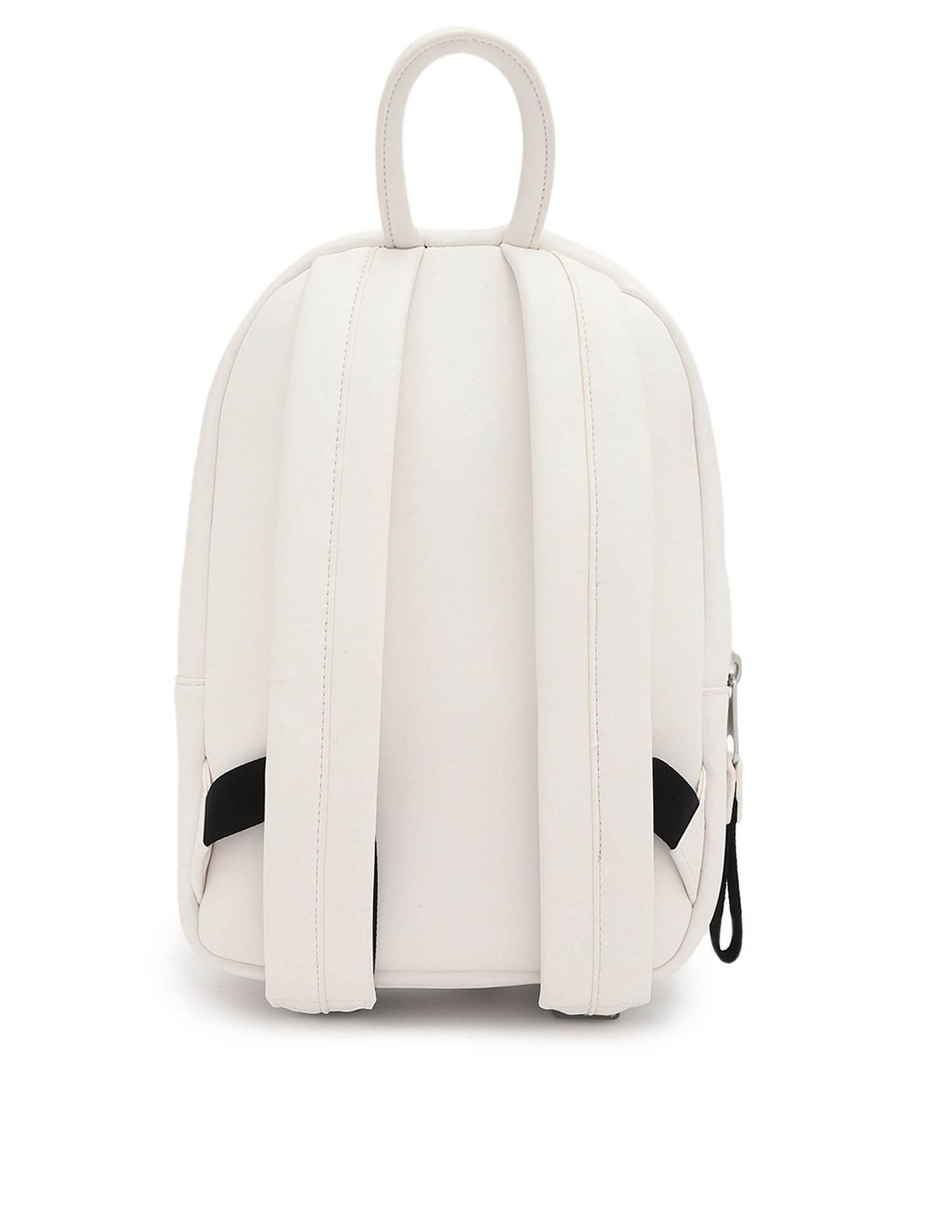 Tommy Hilfiger Solid Off-White PU Backpacks