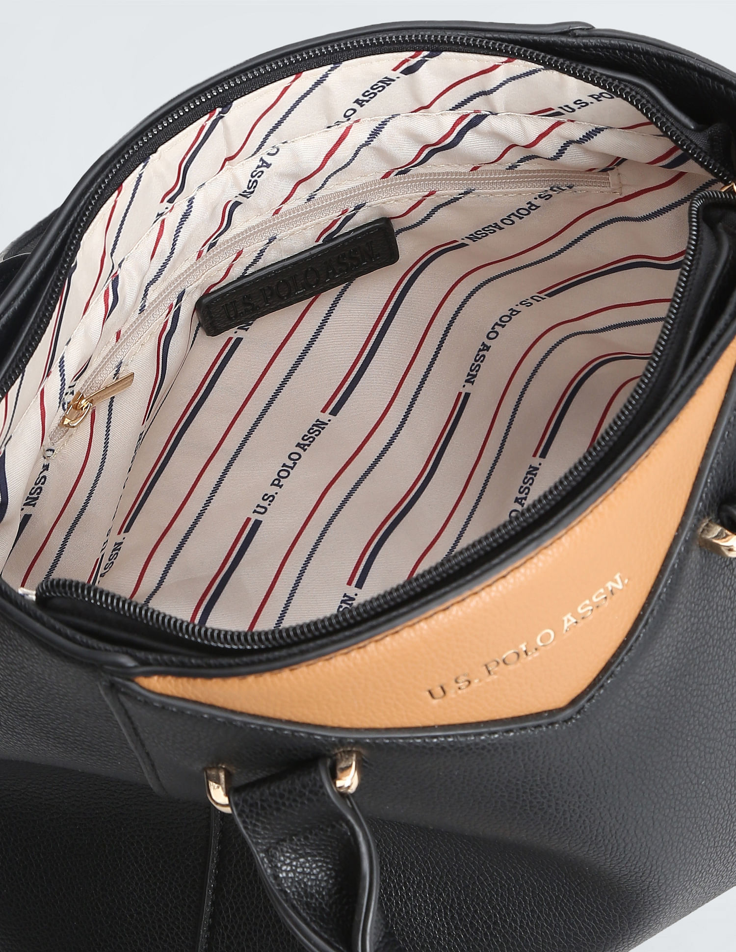 U.S. Polo Assn. Women Contrast Panel Structured Handbag