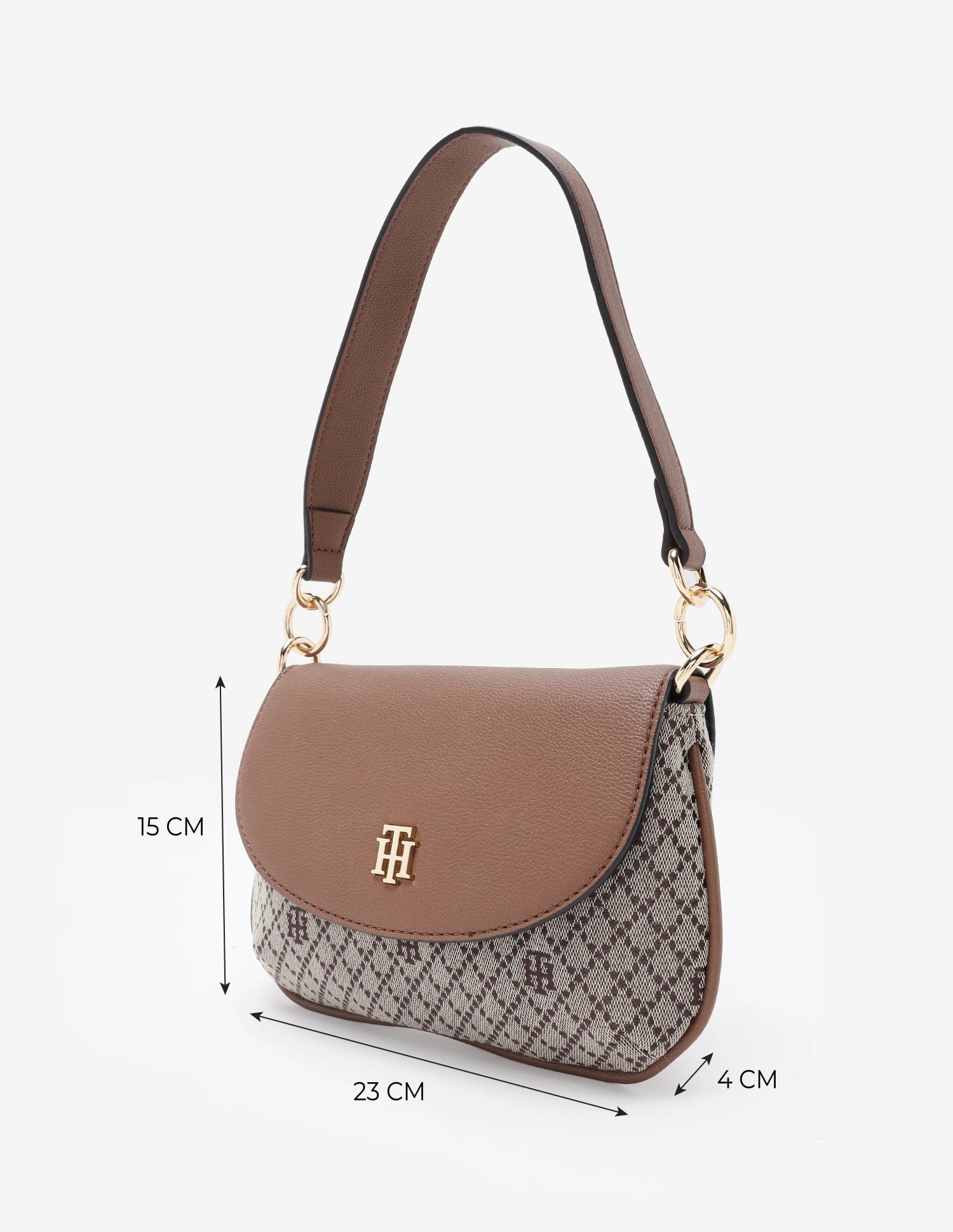 Buy Tommy Hilfiger Logo Brown Polyester Shoulder Bag - NNNOW.com