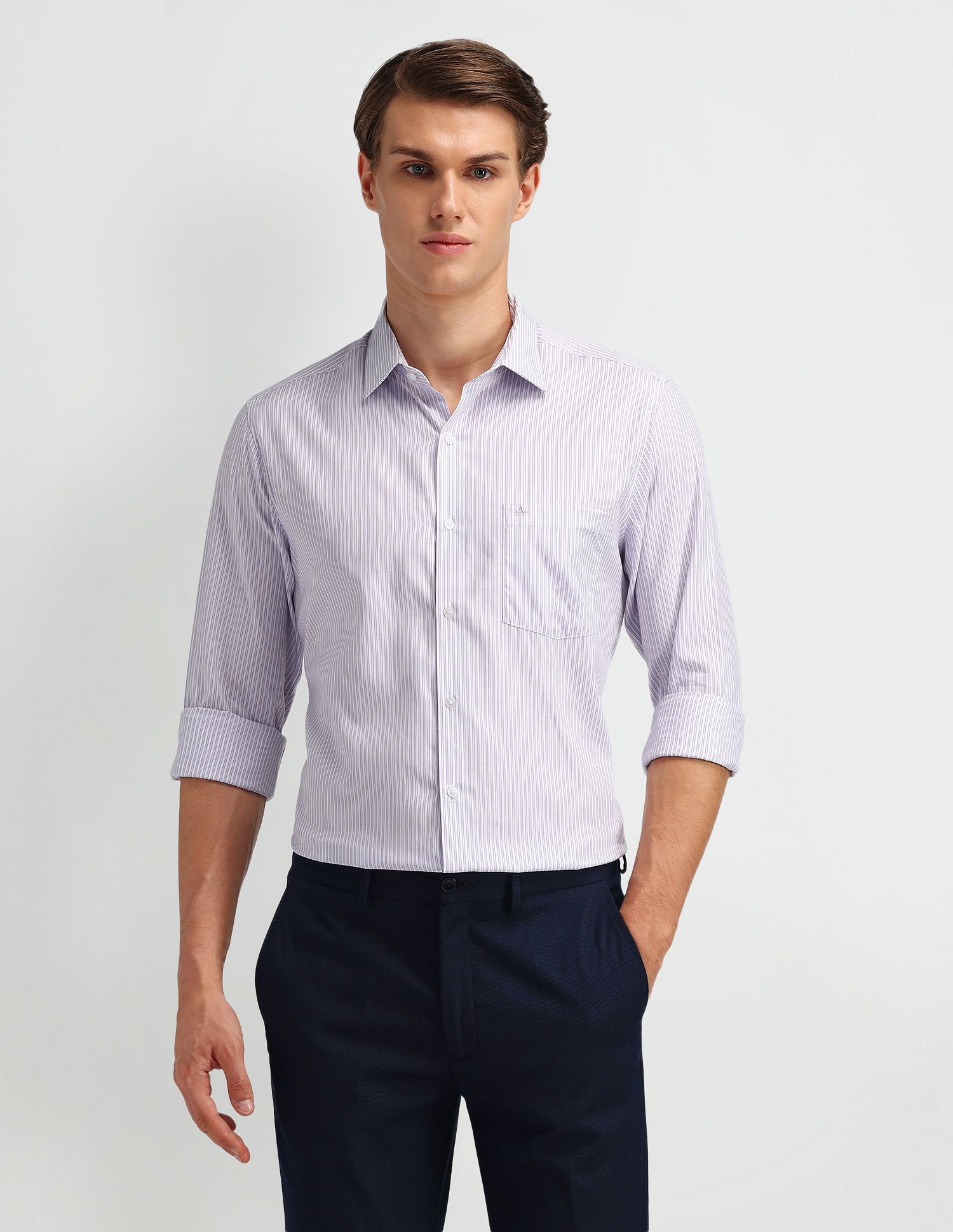 Arrow Pinstriped Slim Fit Shirt