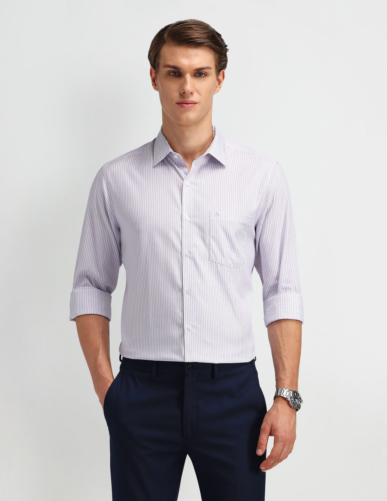 Arrow Pinstriped Slim Fit Shirt