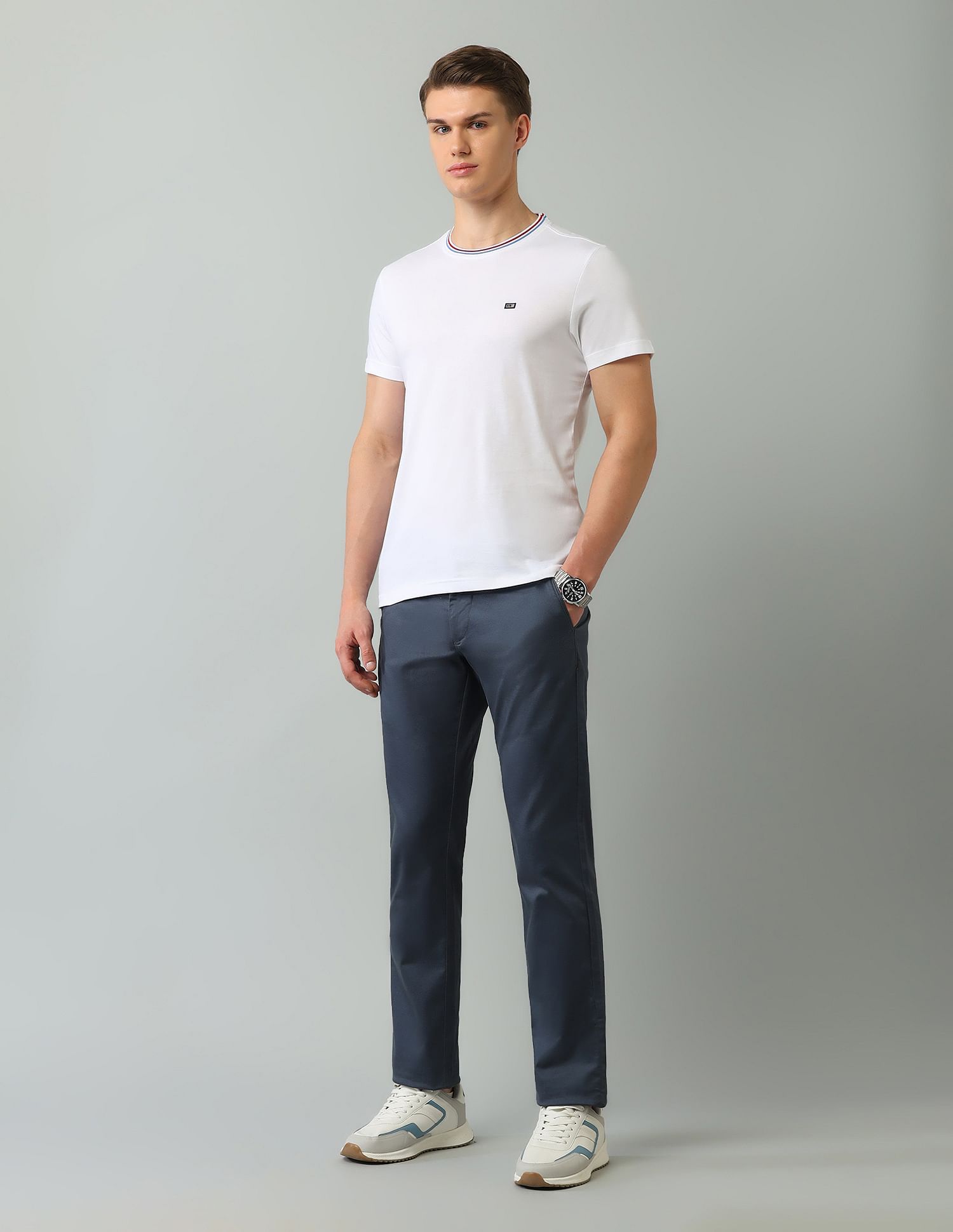 Arrow Sport Regular Fit Textured T-Shirt