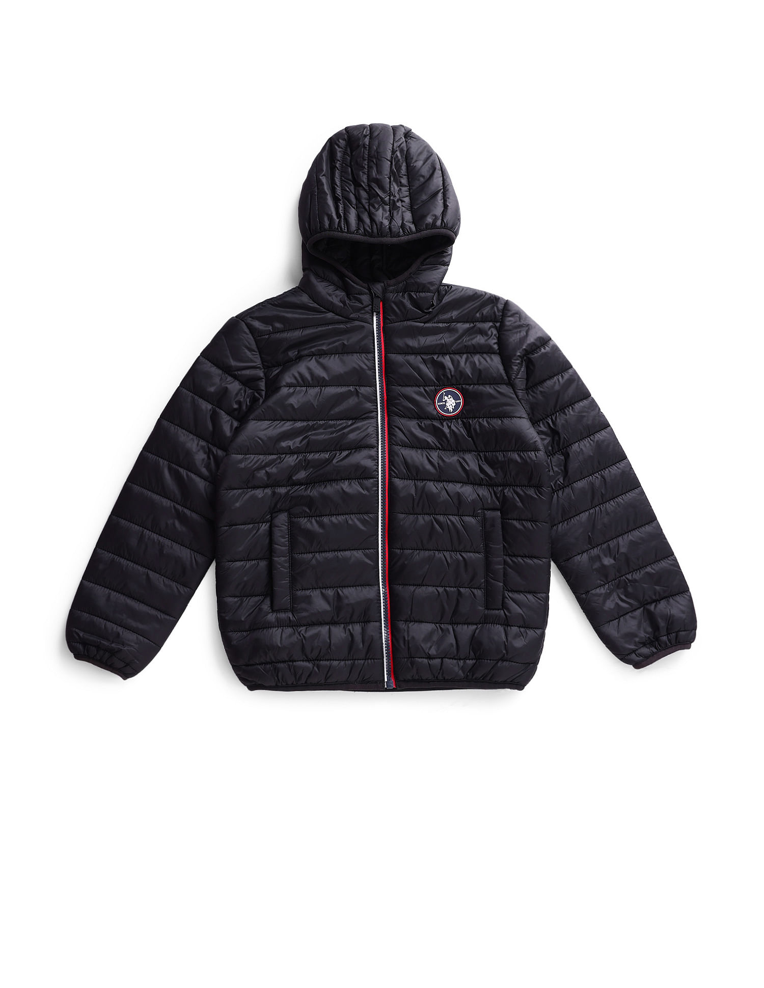U.S. Polo Assn. Kids Logo Hooded Solid Puffer Jacket