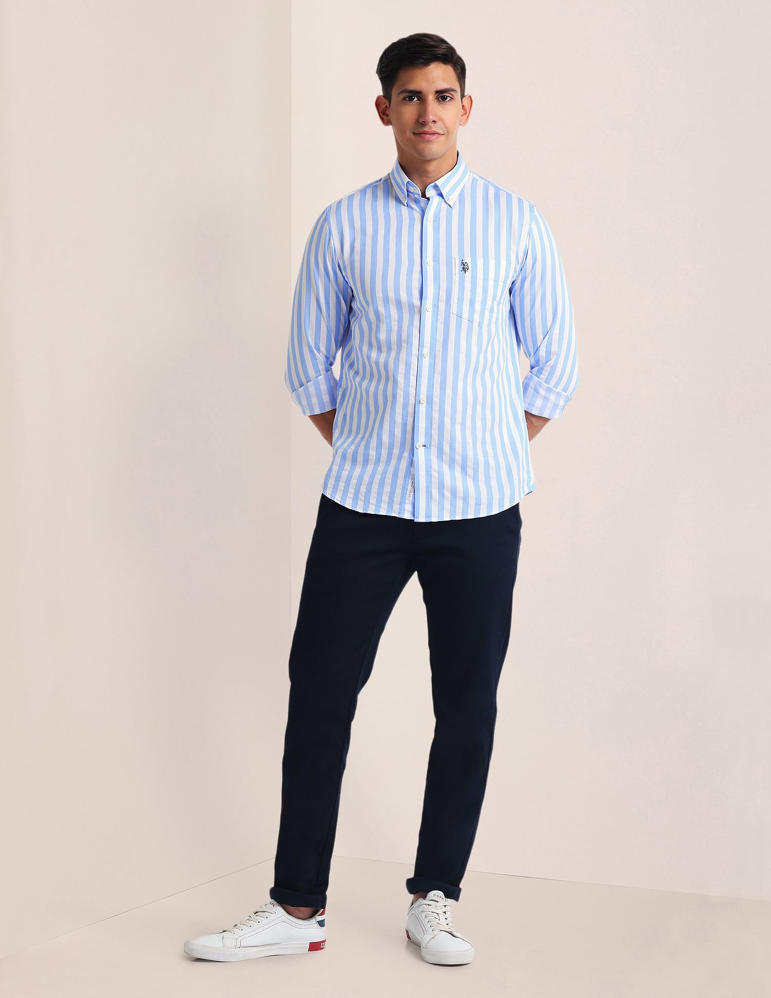 U.S. Polo Assn. Button Down Collar Striped Shirt