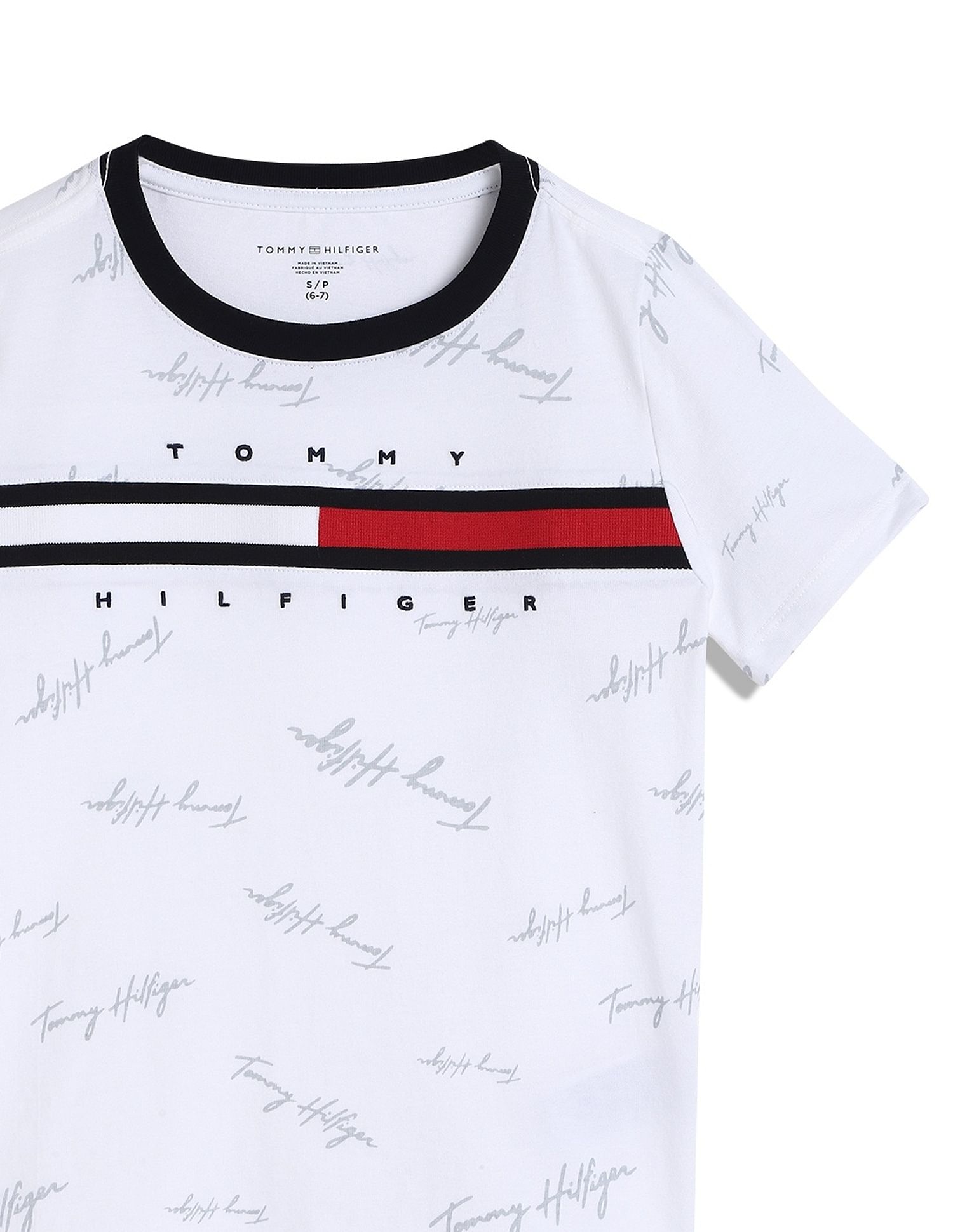 Tommy Hilfiger Kids Boys Logo Regular-Fit Cotton T-Shirt